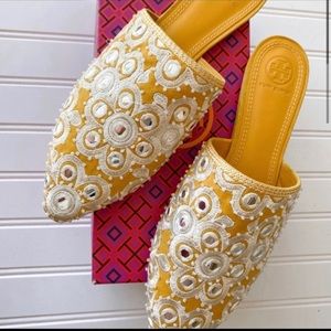 Tory Burch NIB yellow mules Sz 9.5
